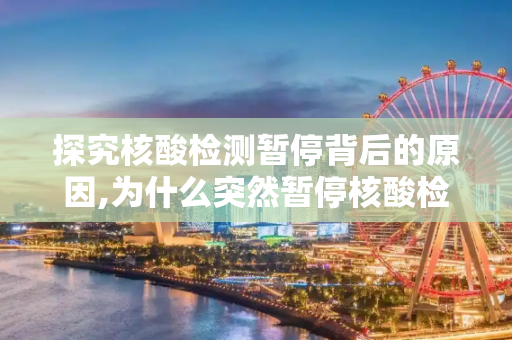 探究核酸检测暂停背后的原因,为什么突然暂停核酸检测